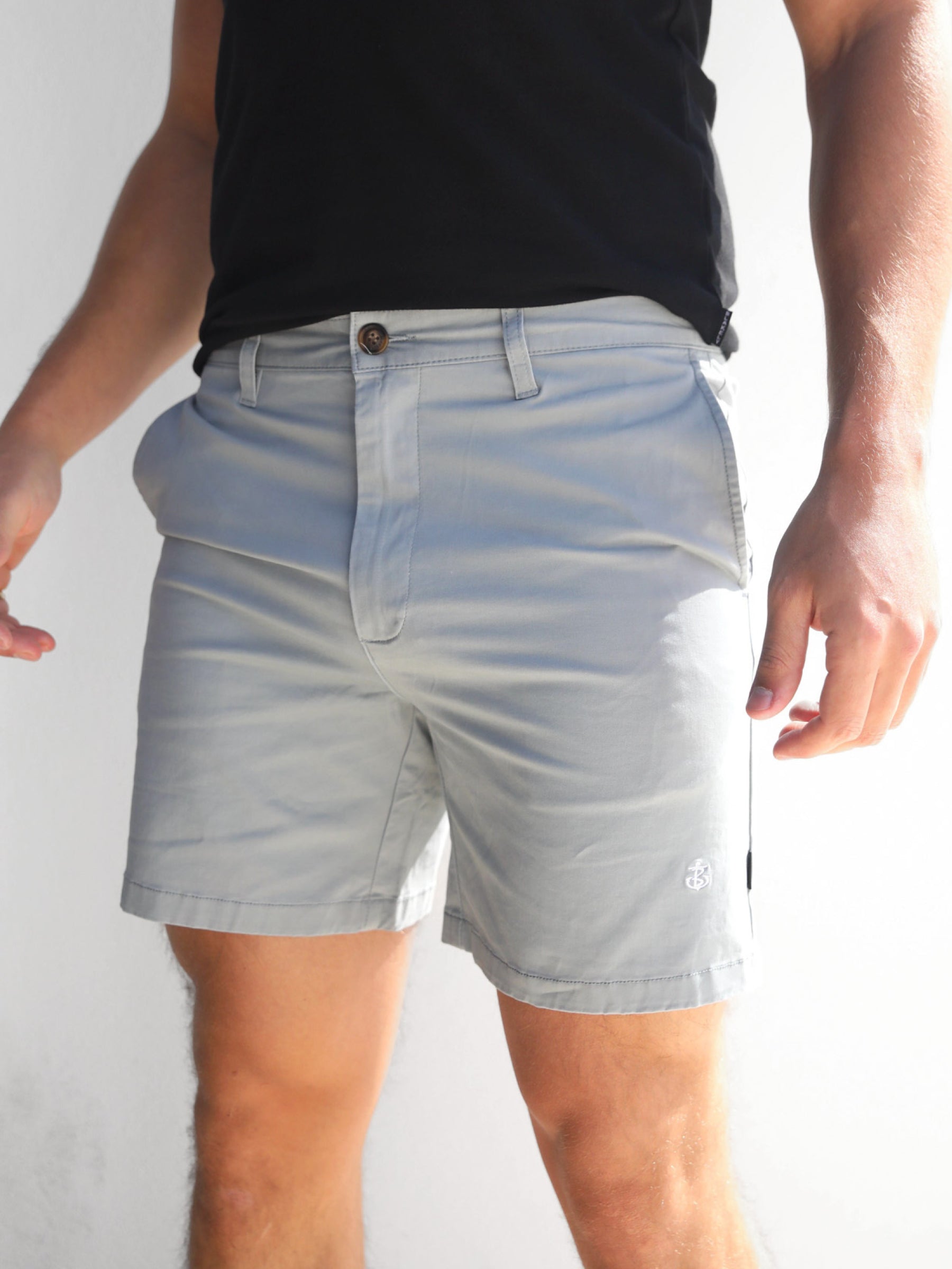 Buy Blakely Grey Stretch Chino Shorts Free delivery on orders over €