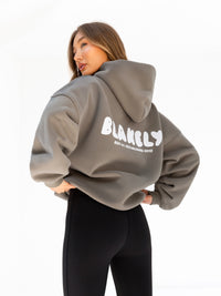 Cloud Print Oversized Hoodie - Safari Green