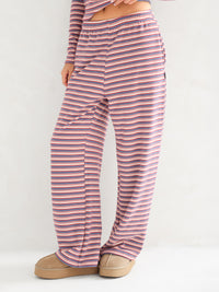 Sadie Stripe Wide Leg Trousers - Red Stripe
