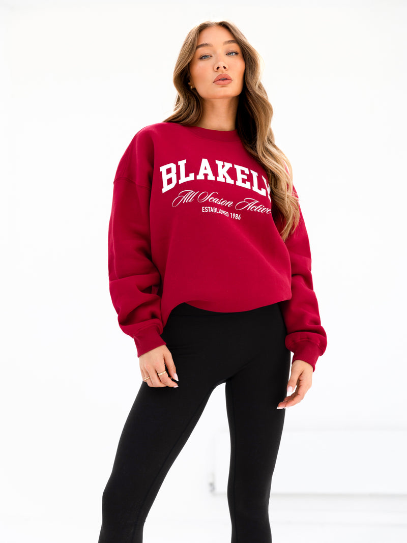 Melrose Oversized Jumper - Cherry Red