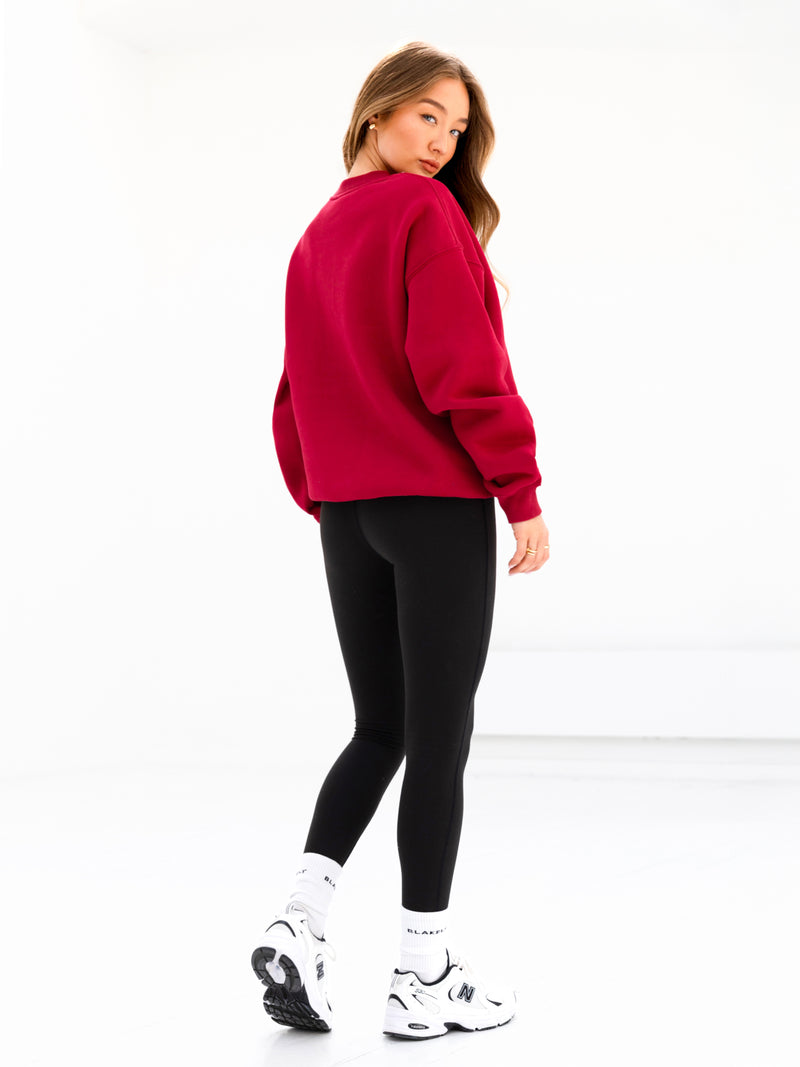 Melrose Oversized Jumper - Cherry Red