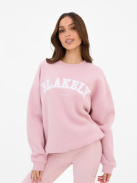 Varsity Oversized Jumper - Vintage roze