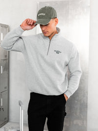 Miles Relaxed 1/4 Zip Jumper - Marl Grey