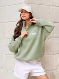 Heritage 1/4 Zip Jumper - Hellgrün