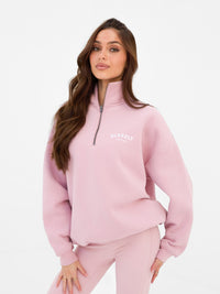 Heritage 1/4 Zip Jumper - Vintage-Rosa