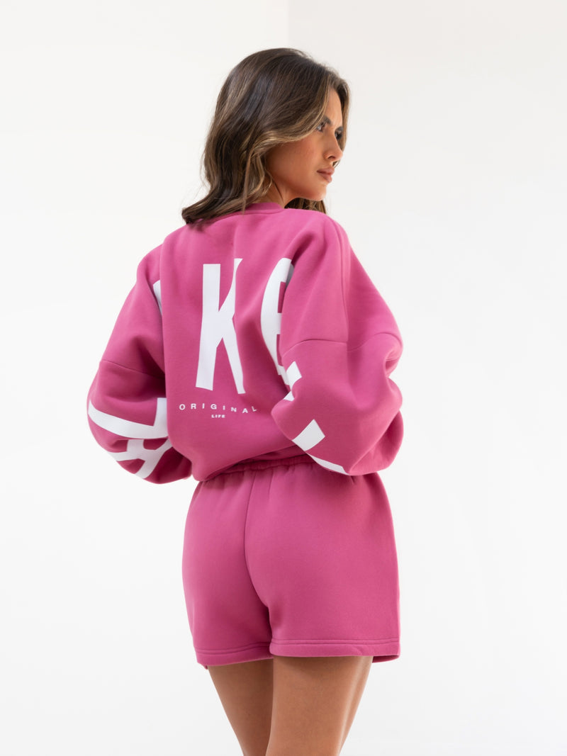 Isabel Jogger Shorts - Hot Pink