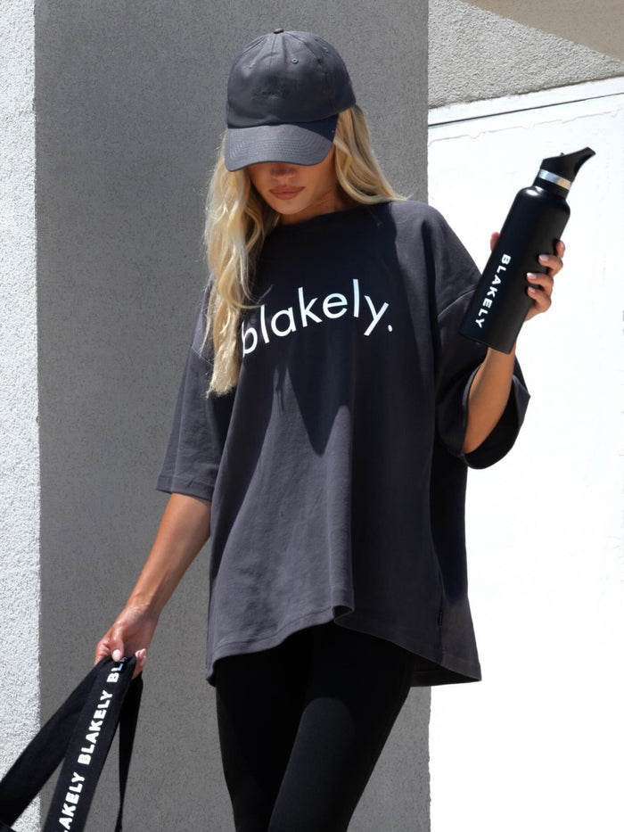 Logo Ultra Oversized T-Shirt - Holzkohle