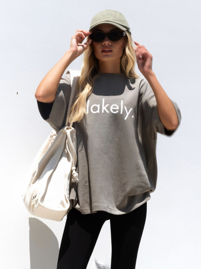 Logo Ultra Oversized T-Shirt - Gewaschenes Khaki
