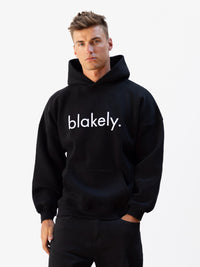 Logo Relaxed Hoodie - Black