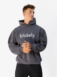 Logo Relaxed Hoodie - Charcoal