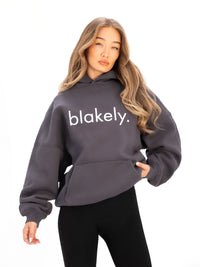Logo Oversized Hoodie - Charcoal