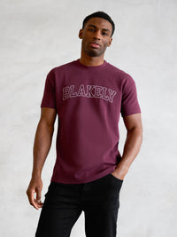 Outline Varsity Relaxed T-Shirt - Alter Burgunder
