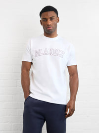 Outline Varsity Relaxed T-Shirt - Weiß & Altburgund