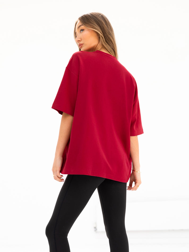Melrose Ultra Oversized T-Shirt - Cherry Red