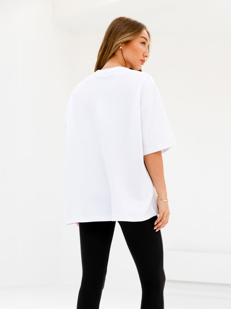 Melrose Ultra Oversized T-Shirt - White & Safari Green