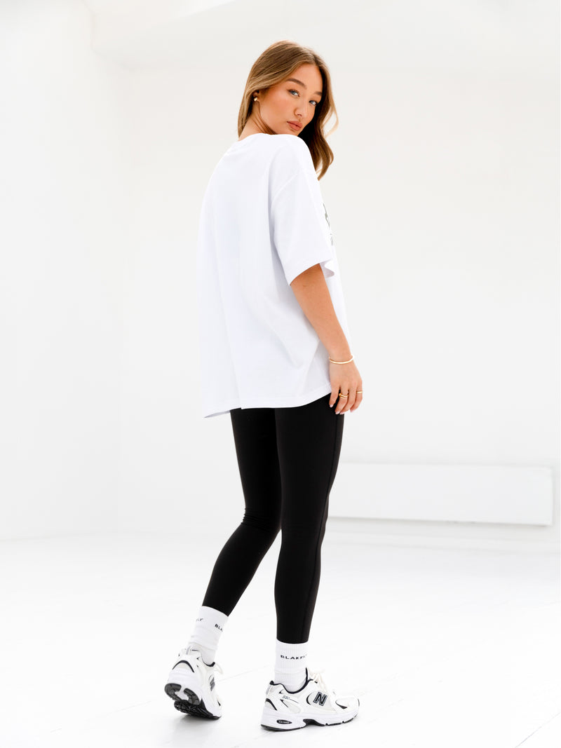 Melrose Ultra Oversized T-Shirt - White & Safari Green