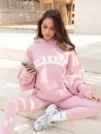 Varsity Oversized Hoodie - Vintage roze