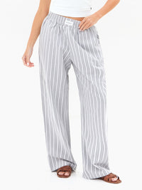 Elena Stripe Trousers - Grau
