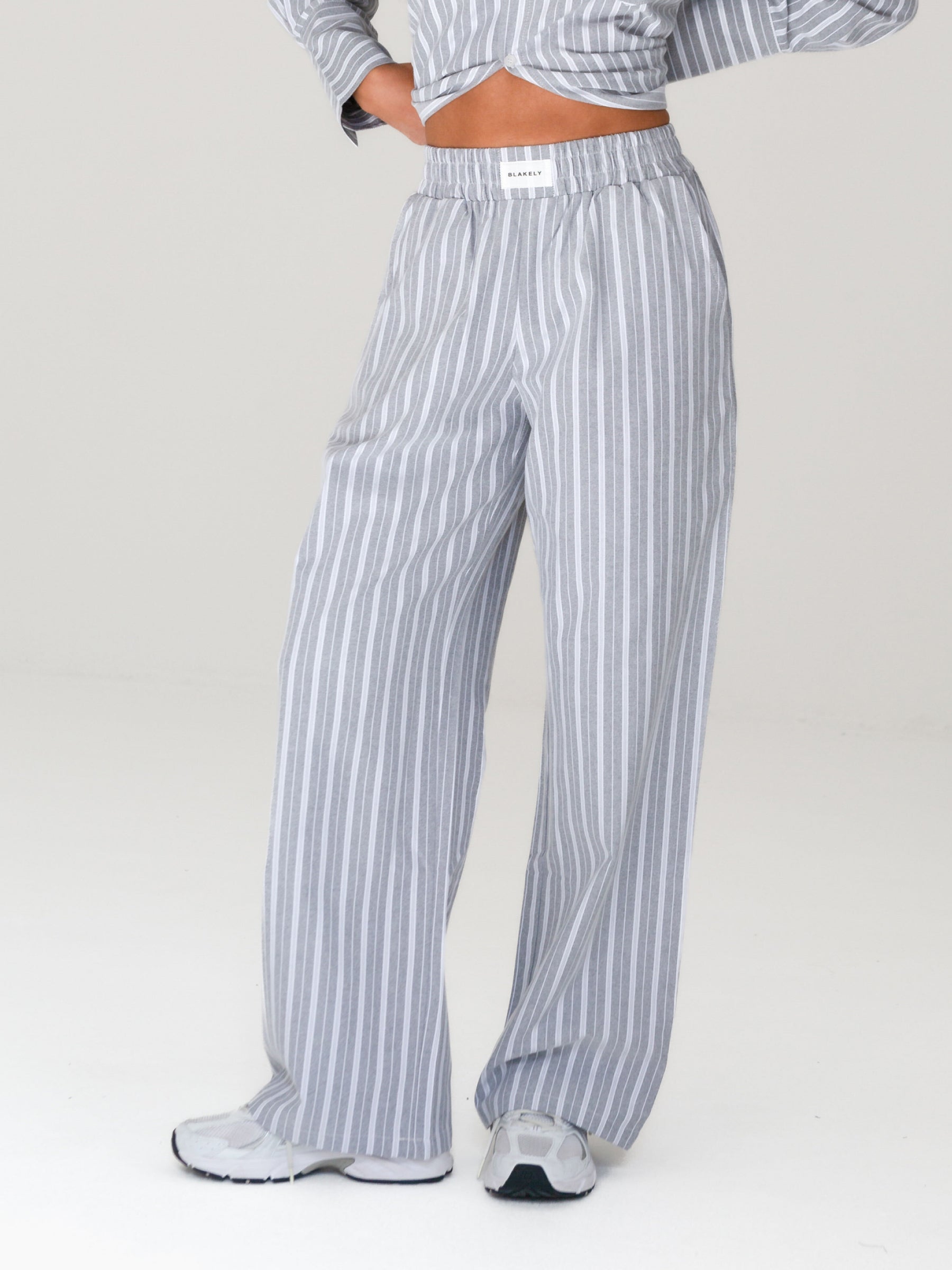 Buy Blakely Grey Elena Stripe Trousers Free delivery on orders over €
