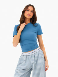 Lucia Baby Tee - Teal Blue