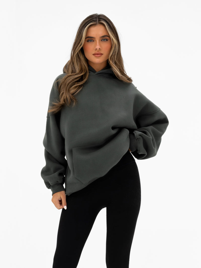 Isla Oversized Hoodie - Khaki Grey