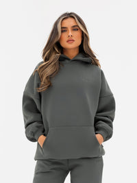 Isla Oversized Hoodie - Khaki Grey