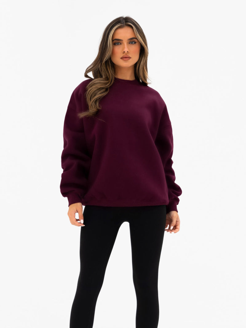 Kayla Oversized Jumper - Dunkle Kirsche
