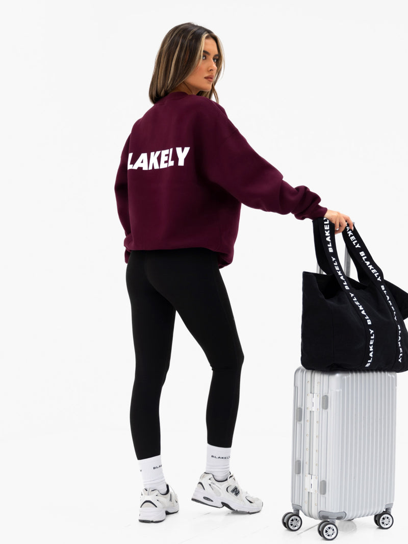 Kayla Oversized Jumper - Dunkle Kirsche