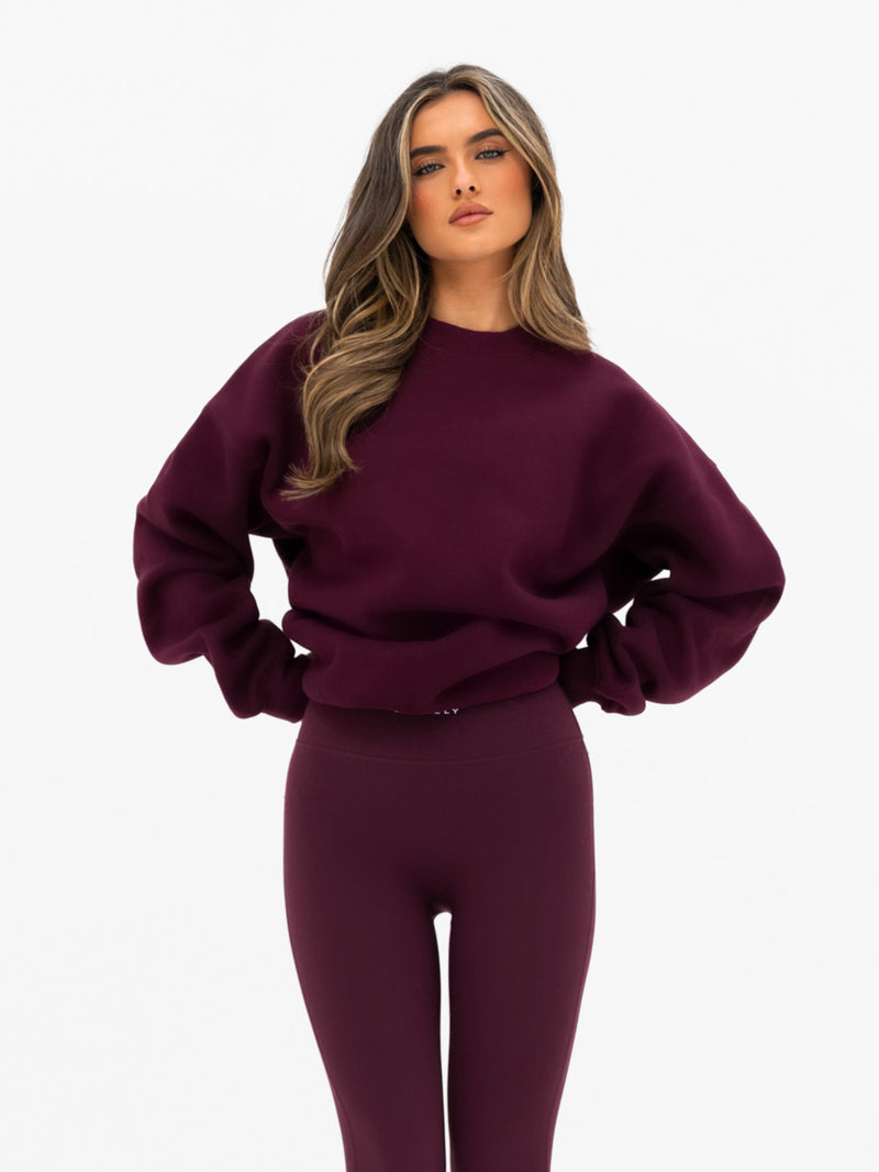 Kayla Oversized Jumper - Dunkle Kirsche