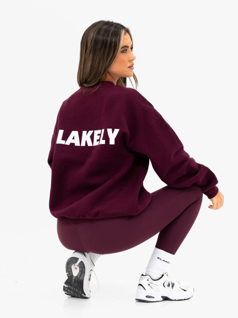 Kayla Oversized Jumper - Dunkle Kirsche