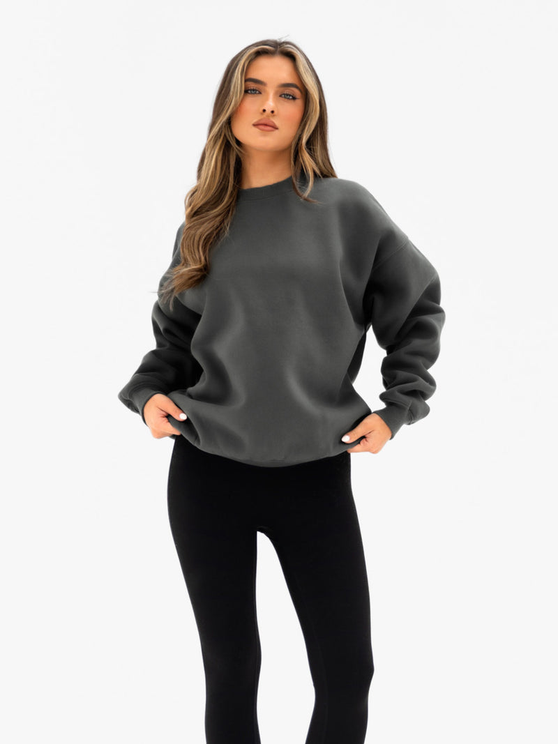 Kayla Oversized Jumper - Khakigrau