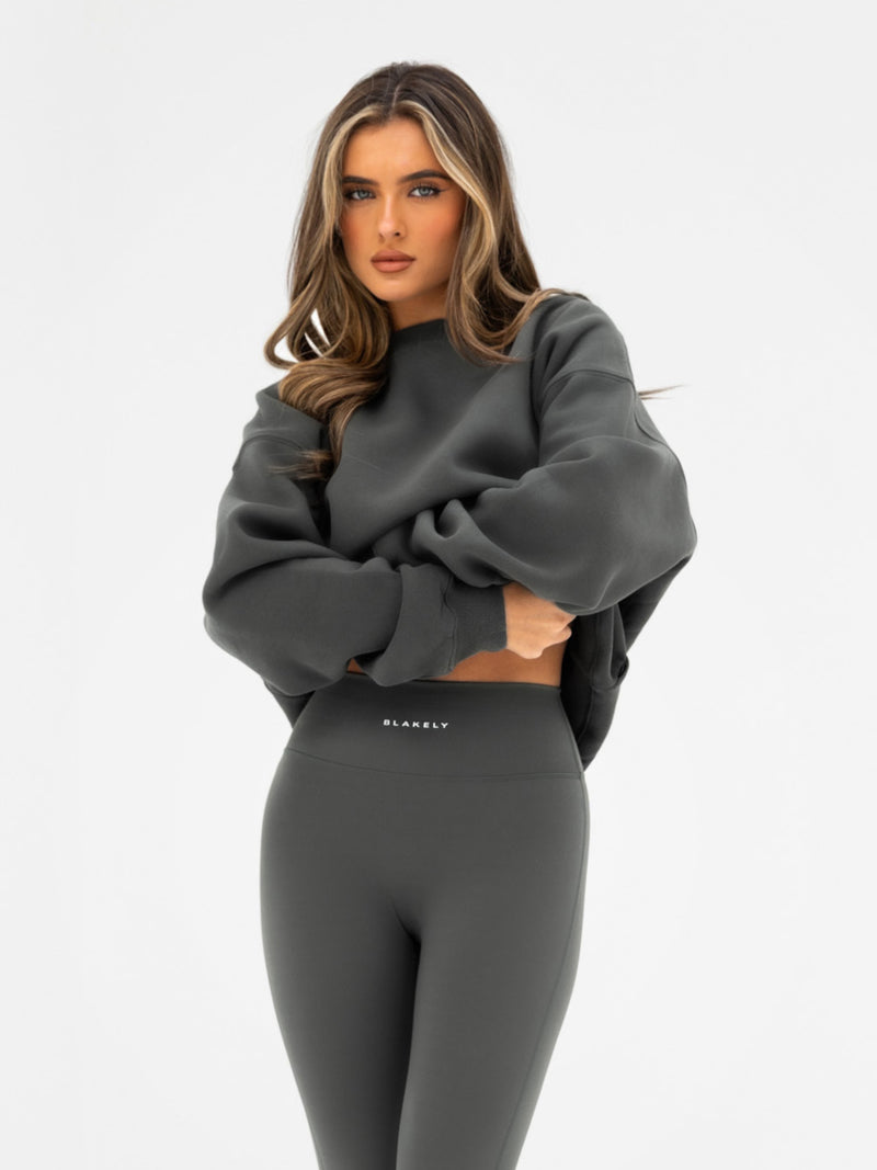 Kayla Oversized Jumper - Khakigrau