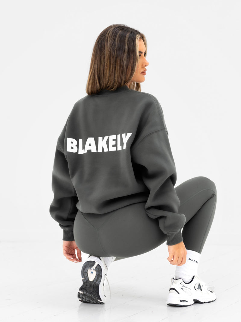 Kayla Oversized Jumper - Khakigrau