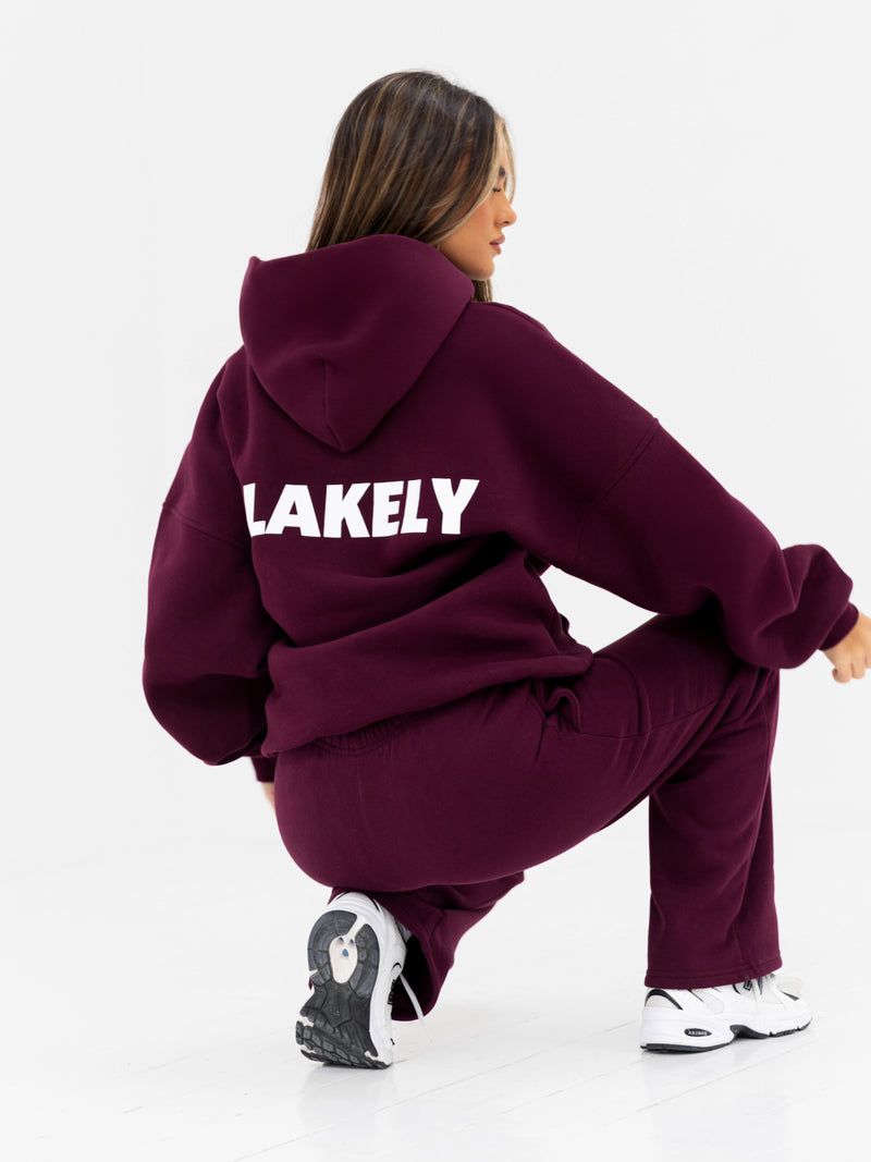 Kayla Oversized Hoodie - Dunkle Kirsche
