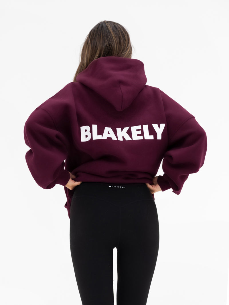 Kayla Oversized Hoodie - Dunkle Kirsche