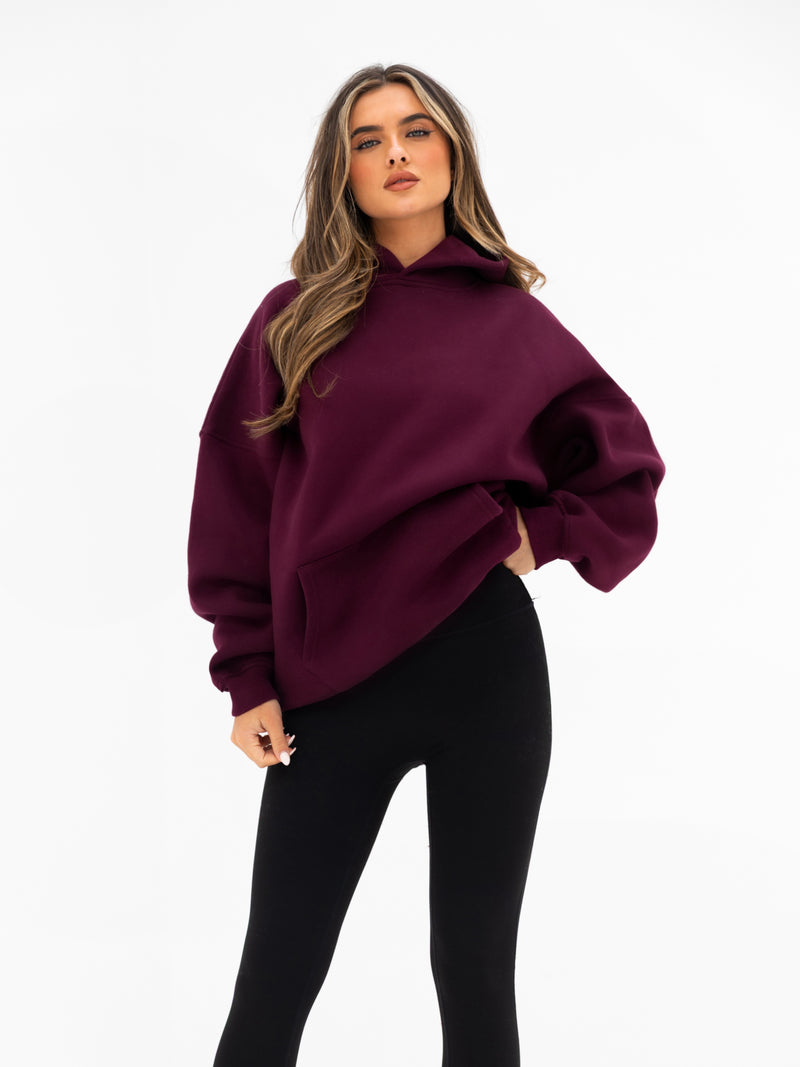 Kayla Oversized Hoodie - Dunkle Kirsche