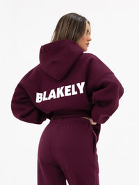 Kayla Oversized Hoodie - Dunkle Kirsche