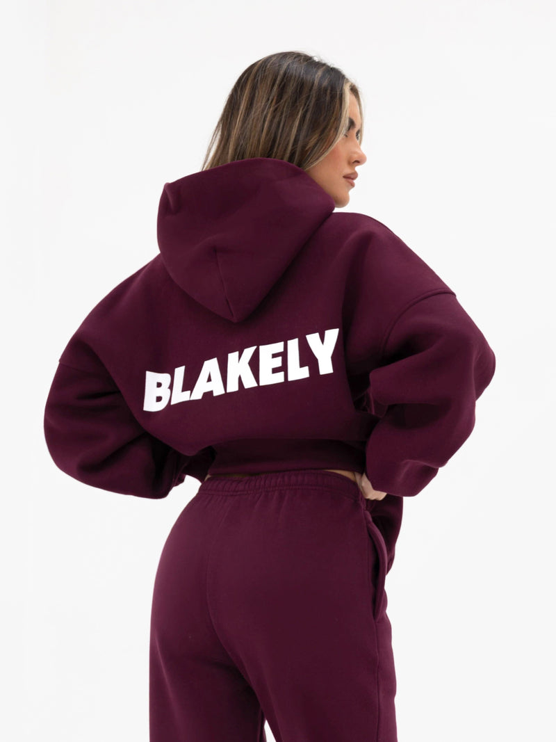 Kayla Oversized Hoodie - Dunkle Kirsche