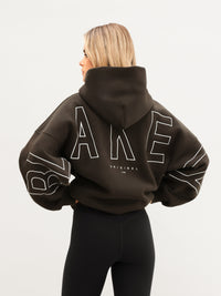 Embroidered Isabel Oversized Hoodie - Dunkelbraun