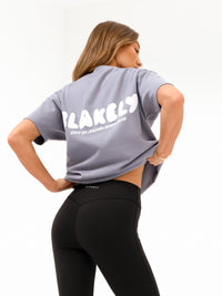 Cloud Print Oversized T-Shirt - Pale Lilac