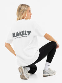 Cloud Print Oversized T-Shirt - Flat White & Graphite