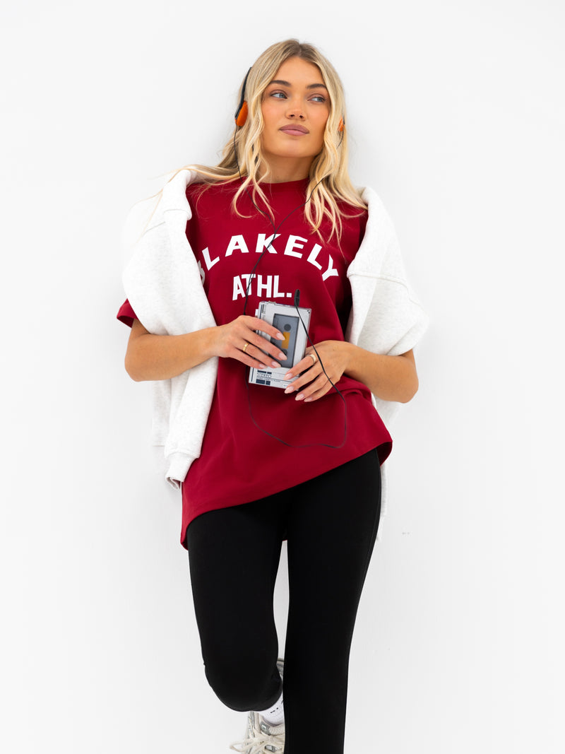 Joah Oversized T-Shirt - Cherry Red