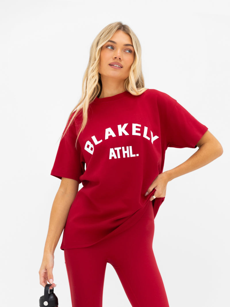 Joah Oversized T-Shirt - Cherry Red