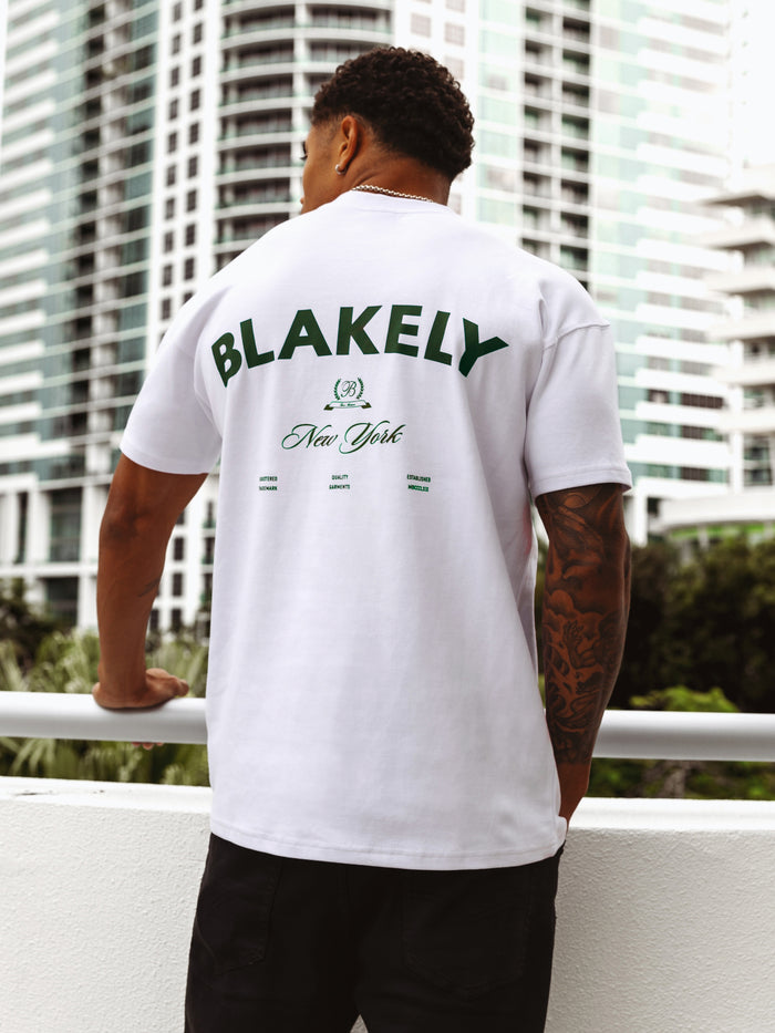 Crest Relaxed T-Shirt - White & Pine Green