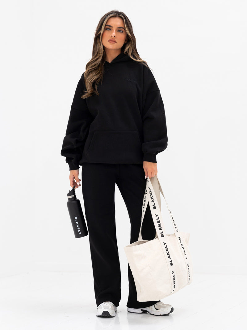 Kayla Wide Leg Sweatpants - Schwarz