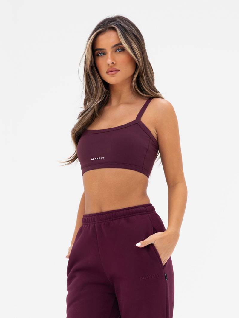 Kayla Wide Leg Sweatpants - Dunkelkirsche