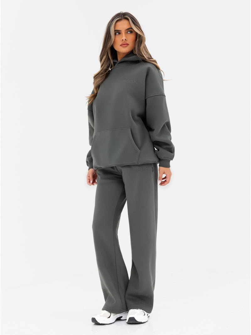 Kayla Wide Leg Sweatpants - Khakigrau