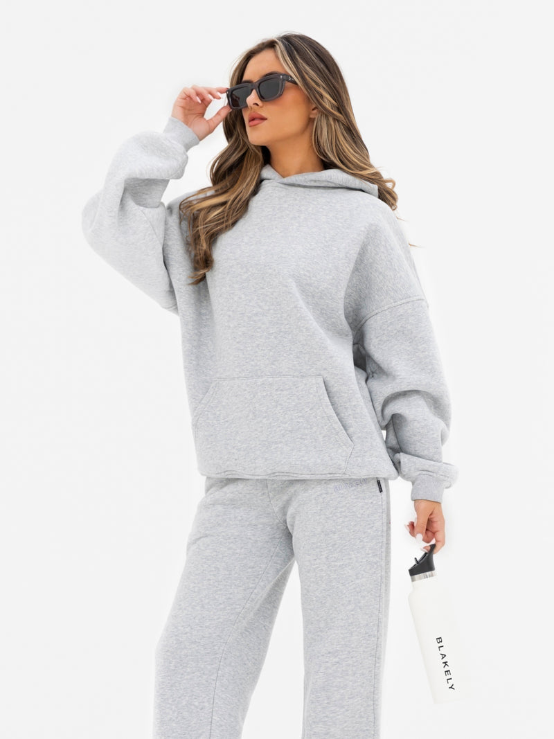 Kayla Wide Leg Sweatpants - Mergelgrau