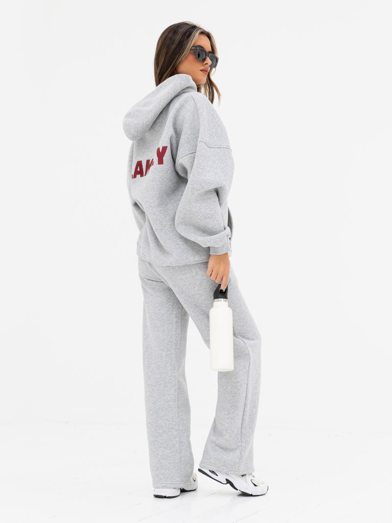 Kayla Wide Leg Sweatpants - Mergelgrau