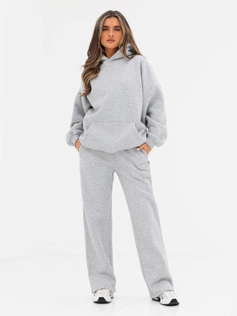 Kayla Wide Leg Sweatpants - Mergelgrau